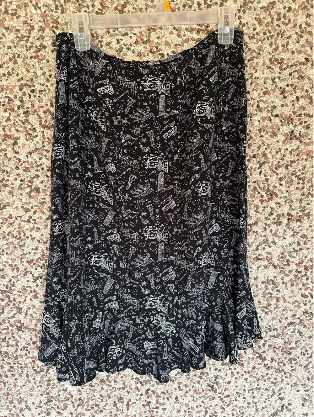 Christopher & Banks Size 10 Italy Sketch Print Flounce Skirt